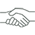 Icon representing partnership with clients.